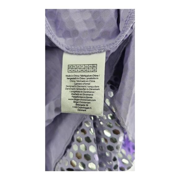 NWT ROTATE Sierina Metallic Ruched Puff Sleeve Midi Dress - Size 8 - Picture 7 of 8